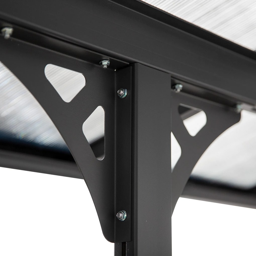 Outsunny Pergola aluminiowa, altana ogrodowa 4,35 x 3,02 m, regulowana wysokość 225-270cm, ochrona przed słońcem, aluminium, PC, szary  | Aosom PL