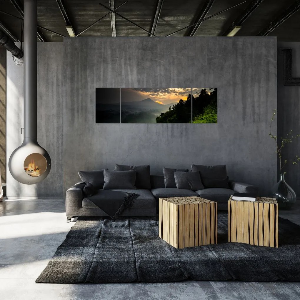 Obraz - zielony górski krajobraz (170x50 cm)