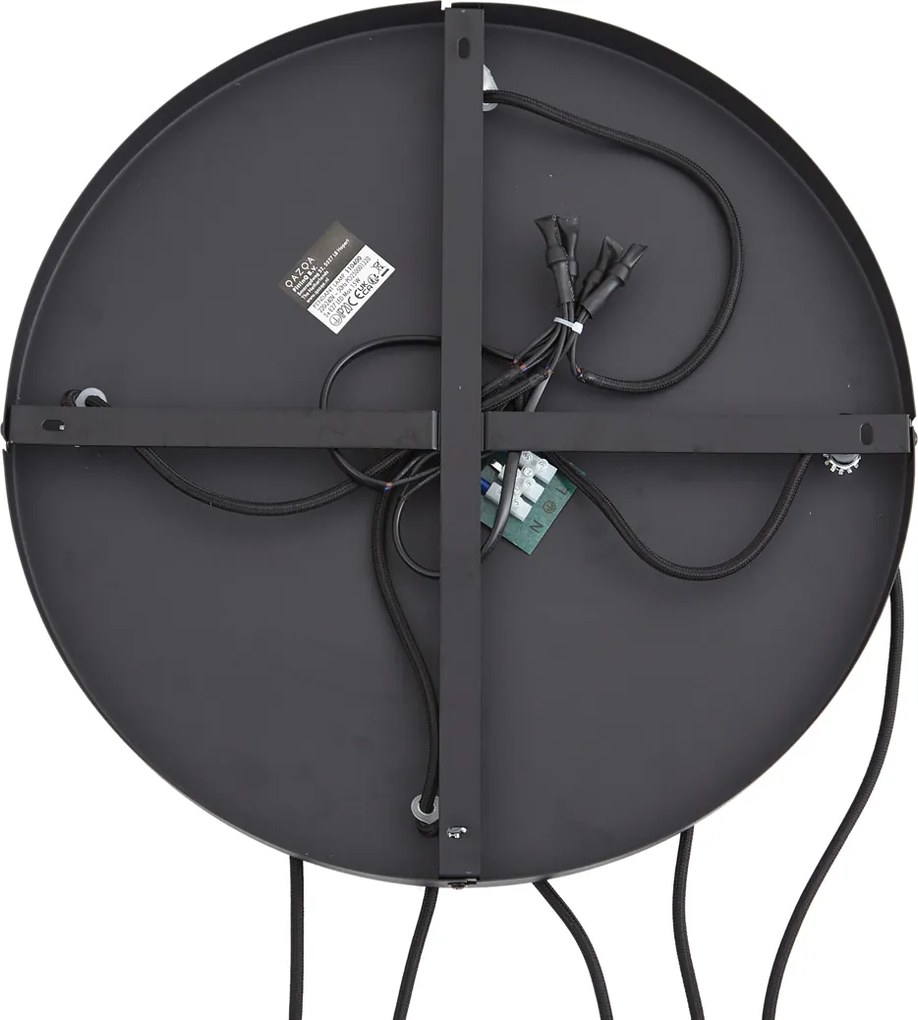 Designerska lampa wisząca czarna z przydymionym szkłem 5-punktowa - Ana