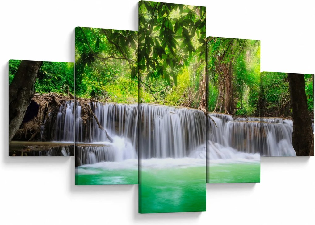 Obraz wodospadu w Kanchanaburi, Tajlandia (125x70 cm)