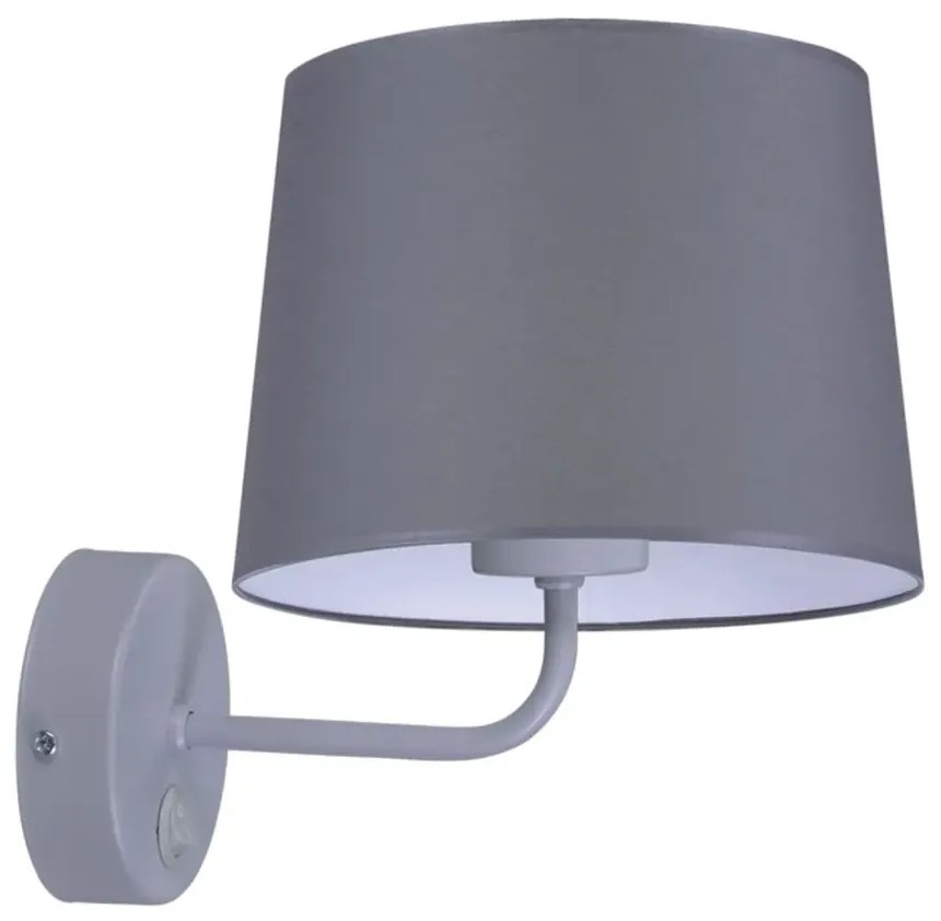 Szary abażurowy kinkiet z włącznikiem - 7X S914 W5-H10