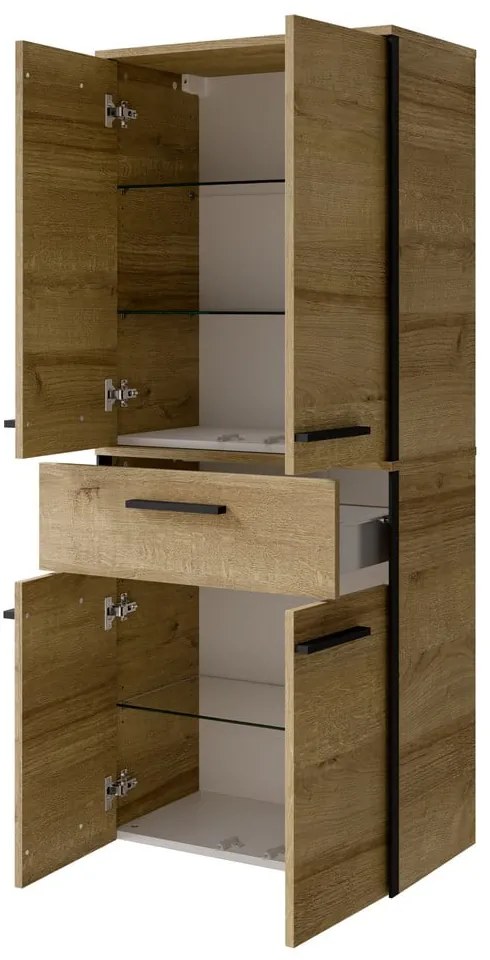 Niska/wisząca szafka łazienkowa w dekorze dębu w naturalnym kolorze 72x60 cm Quickset 395 – Pelipal