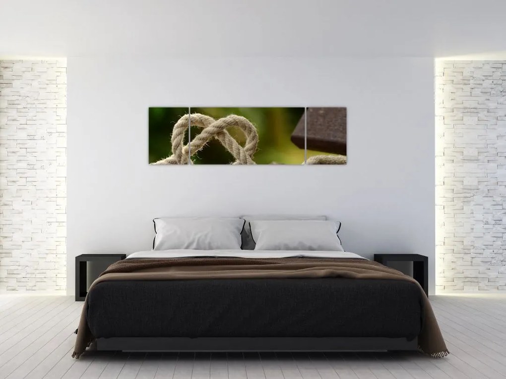 Obraz serca z liny (170x50 cm)