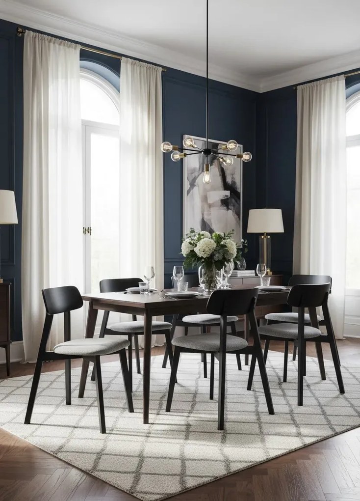 Drewniane tapicerowane krzesło czarny + popiel L0-F97