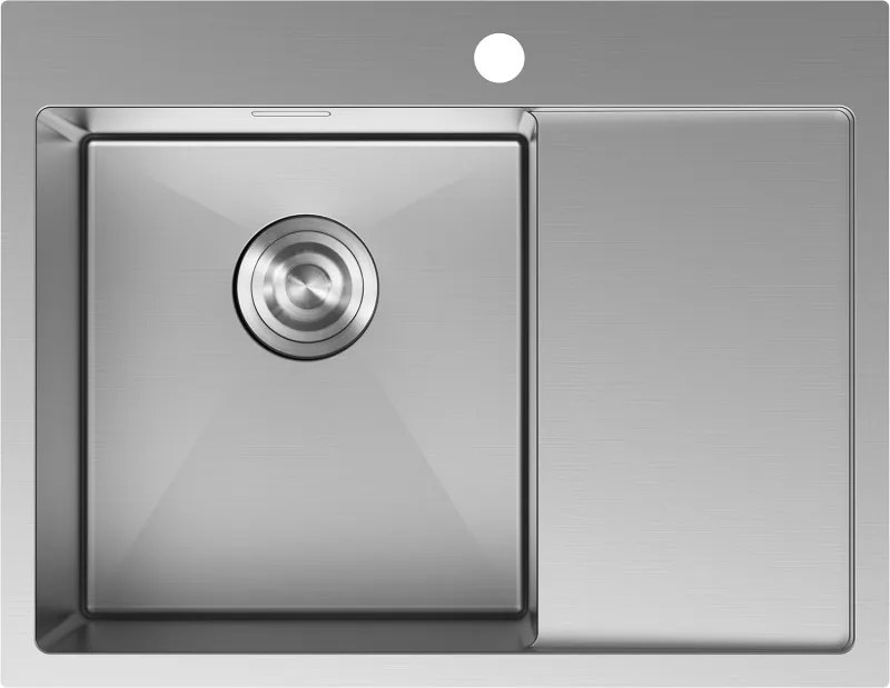 Mexen Exar zlewozmywak stalowy 1-komorowy z ociekaczem, lewy 620 x 480 mm, inox - 6431621005L-01