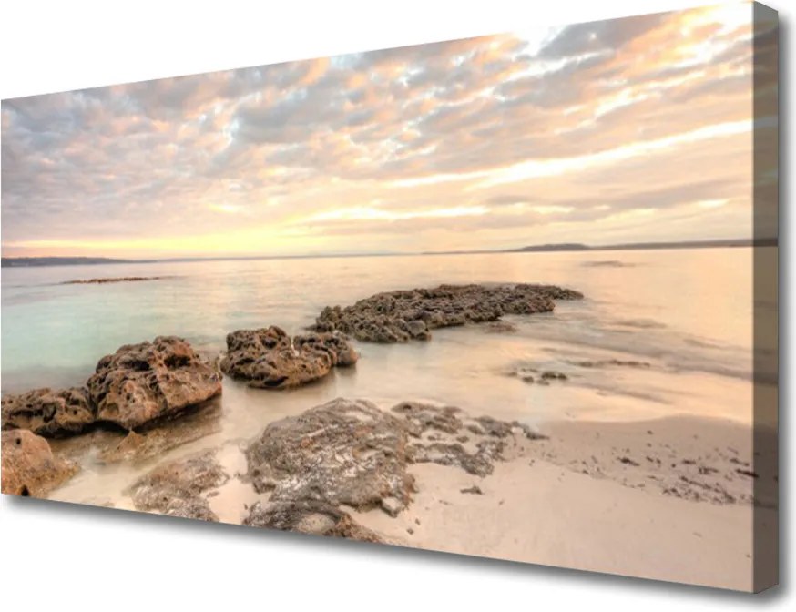 Obraz canvas na ścianę Złoty Brzeg Morza
