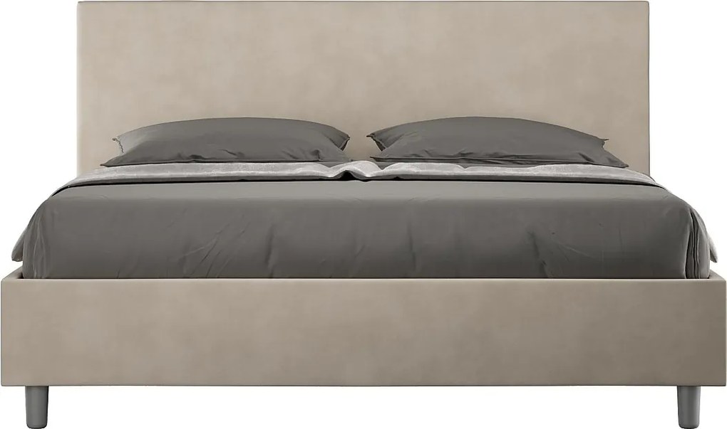 Łóżko bez stelaża tapicerowane 160x190 microfibra Piaskowy Adele