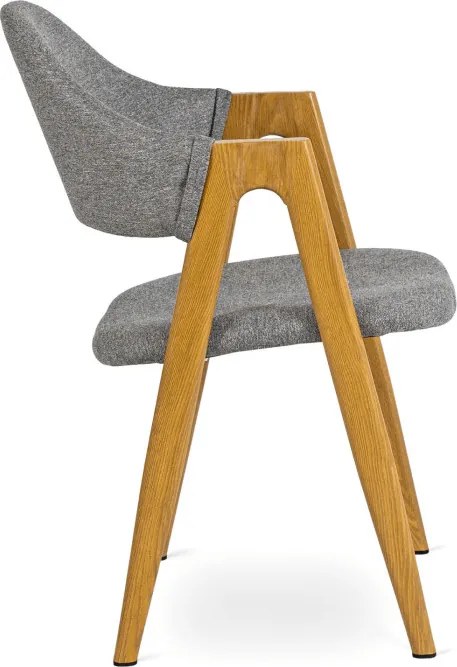 Krzesło Tapicerowane do Salonu RUIZ Szare Nowoczesne Loft