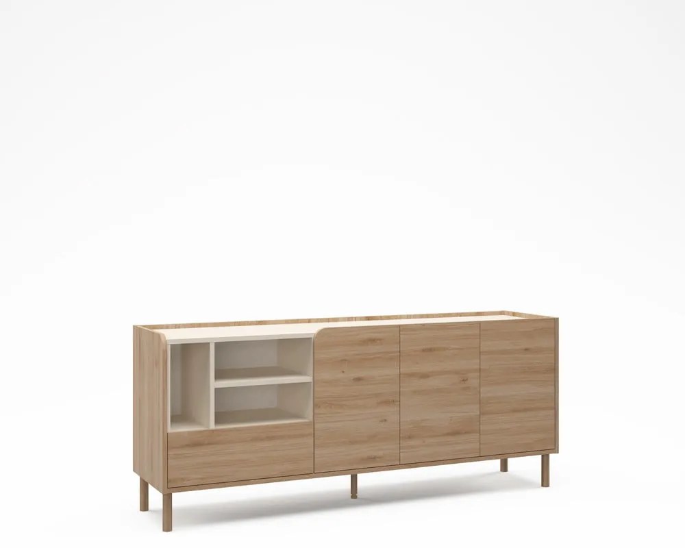 Komoda w dekorze dębu w naturalnym kolorze 180x75,5x44 cm Monza – Marckeric
