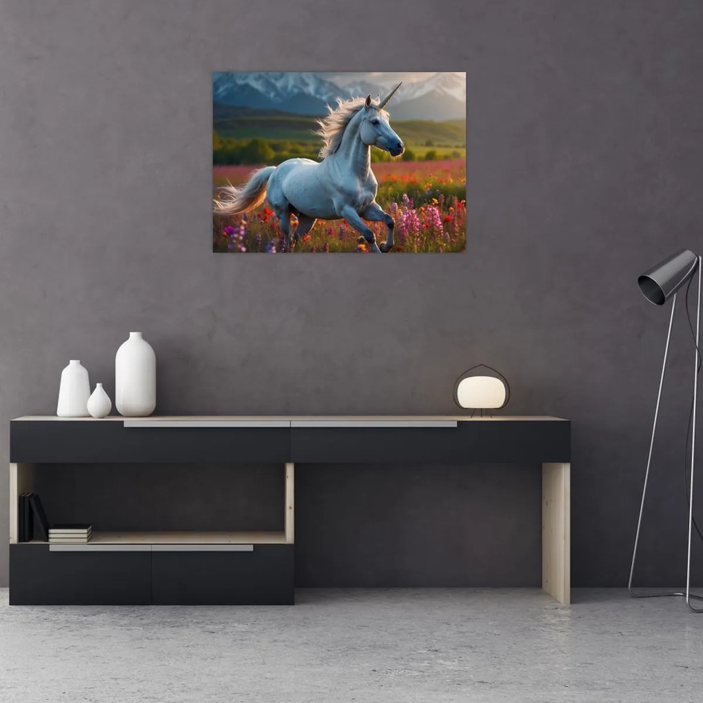 Obraz na szkle - Jednorożec (70x50 cm)