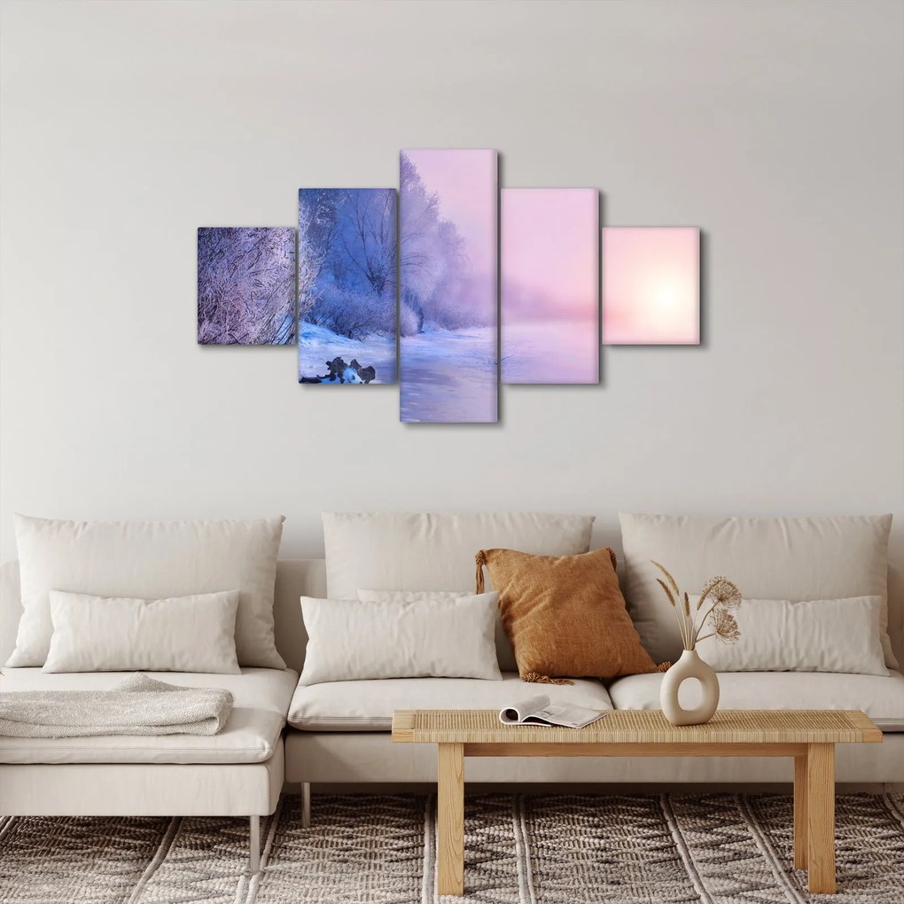 Obraz - Zamarznięta rzeka (125x70 cm)