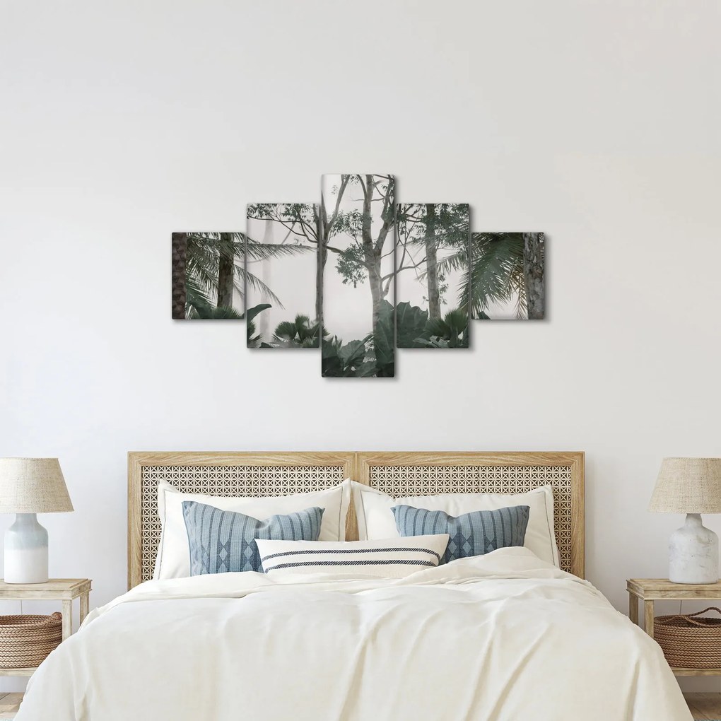 Obraz - dżungla w porannej mgle (125x70 cm)
