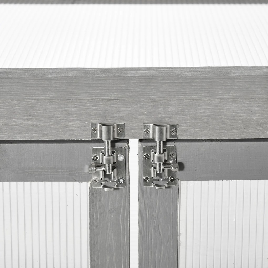 Outsunny Szklarnia Tunelowa Transparentna do Ogrodu Drewno Poliwęglan 58x44x78cm | Aosom PL