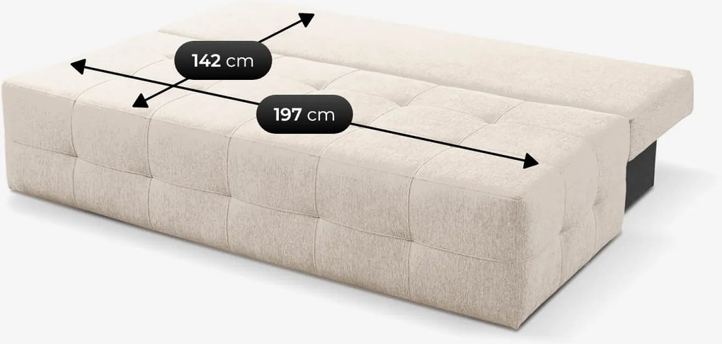 Sofa z Funkcją Spania MORANA Kremowa Nowoczesna