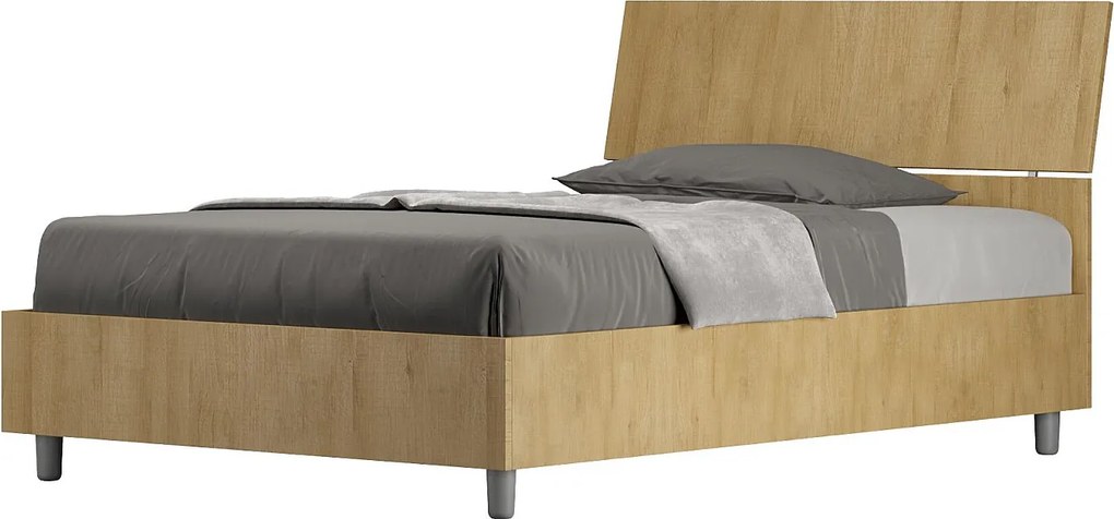Łóżko bez stelaża 120x190 Nachylony zagłówek dąb naturalny Demas