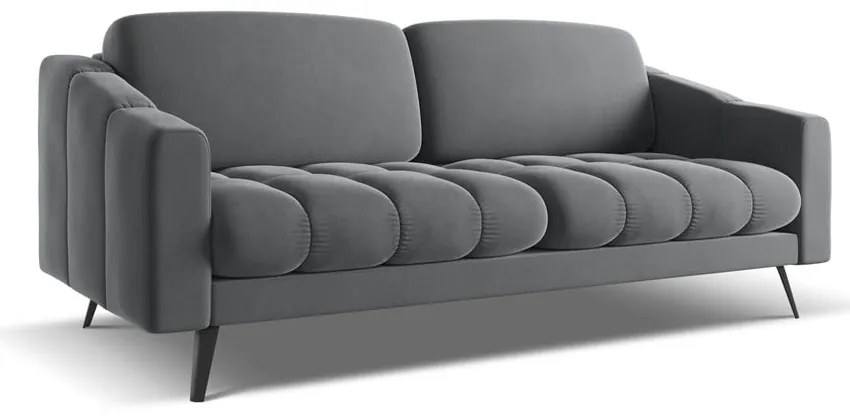 Szara aksamitna sofa 202 cm Nalu – Makamii