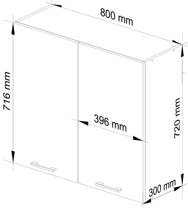 Czarna wisząca szafka do kuchni z półkami H6-Z46