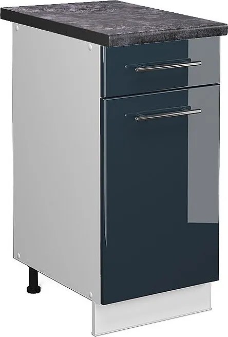 Szafka dolna do kuchni ciemnoniebieski wysoki połysk 40x60x82 fame-line