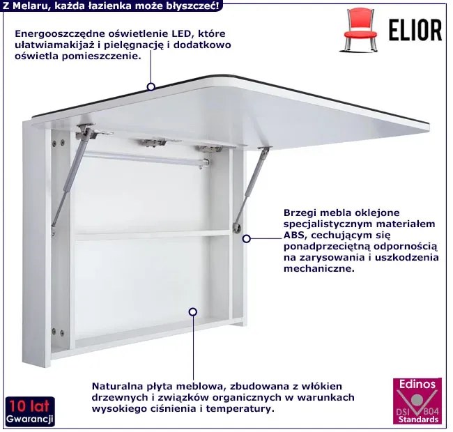 Nowoczesna szafka łazienkowa z lustrem i LED M6-P37