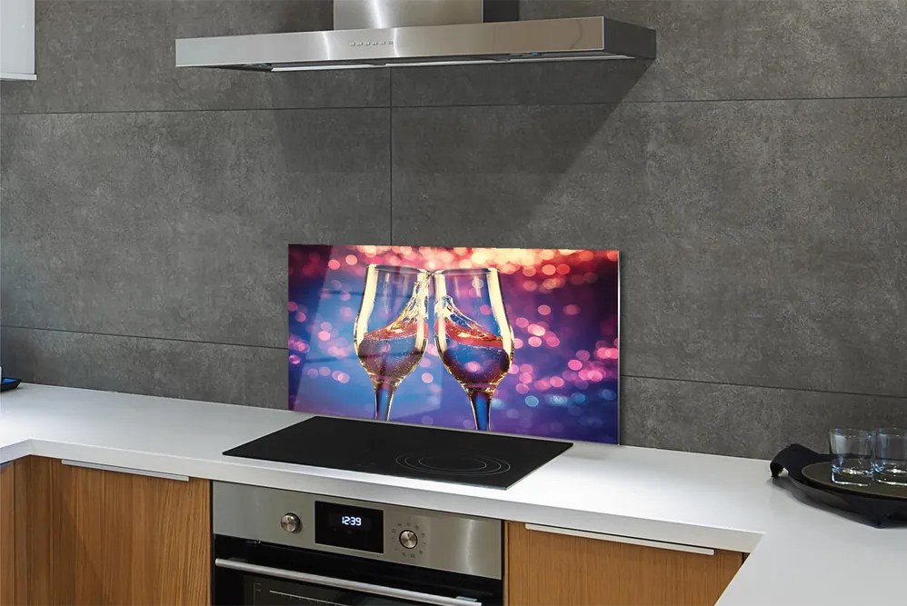 Panel nad Blat Kuchenny Kieliszki Szampana na Kolorowym Tle