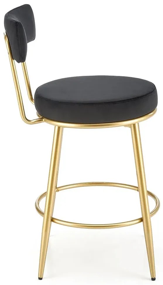 Czarno złoty hoker glamour tapicerowany welurem T7-D54