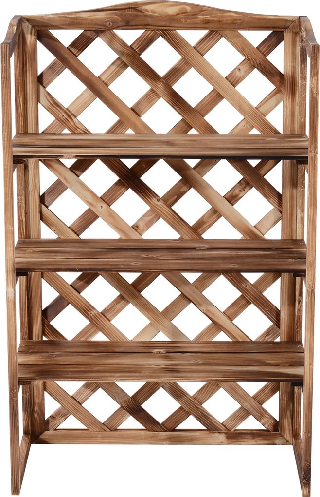 Outsunny stojak na kwiaty drewniany 3 piętra jodła półka na rośliny ławka na kwiaty stabilna i dekoracyjna | Aosom PL