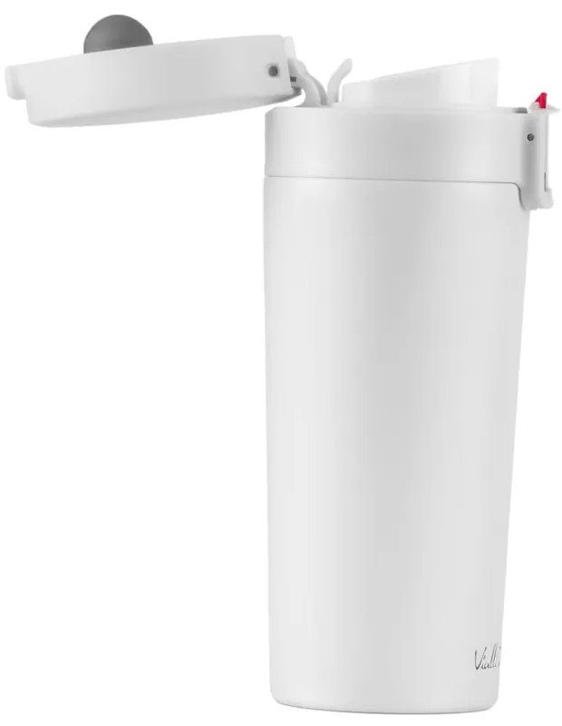 Biały podróżny kubek termiczny Vialli Design Fuori, 400 ml