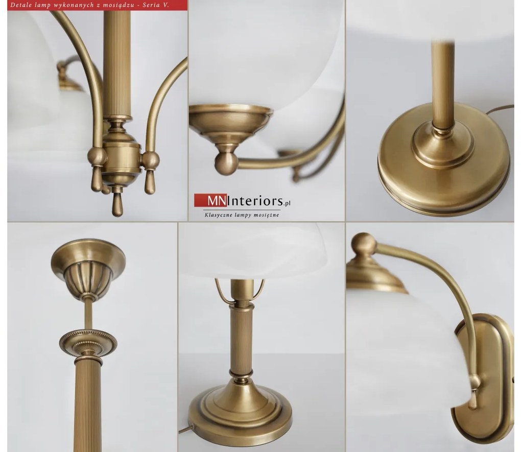 Mosiężna lampa podłogowa z łańcuszkiem V-P1D-L