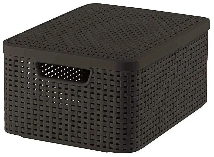 Ciemnobrązowy plastikowy pojemnik z pokrywką 29x39x19 cm Style – Curver