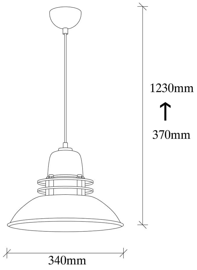 Czarna lampa wisząca z metalowym kloszem ø 34 cm Tovar – Opviq lights