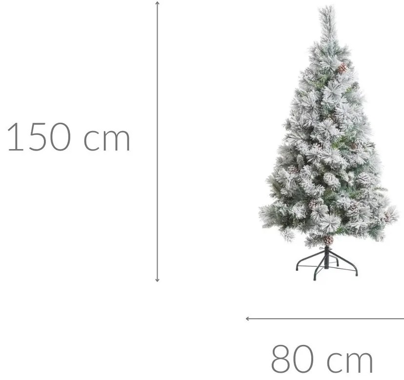 Sztuczna choinka z ośnieżonymi gałązkami, 150 cm