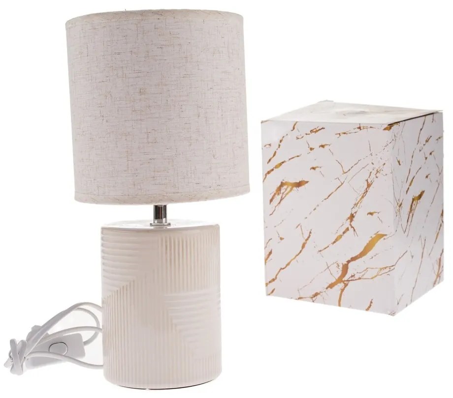 Lampa stołowa ceramiczna Light  33 cm, jasnobeżowa