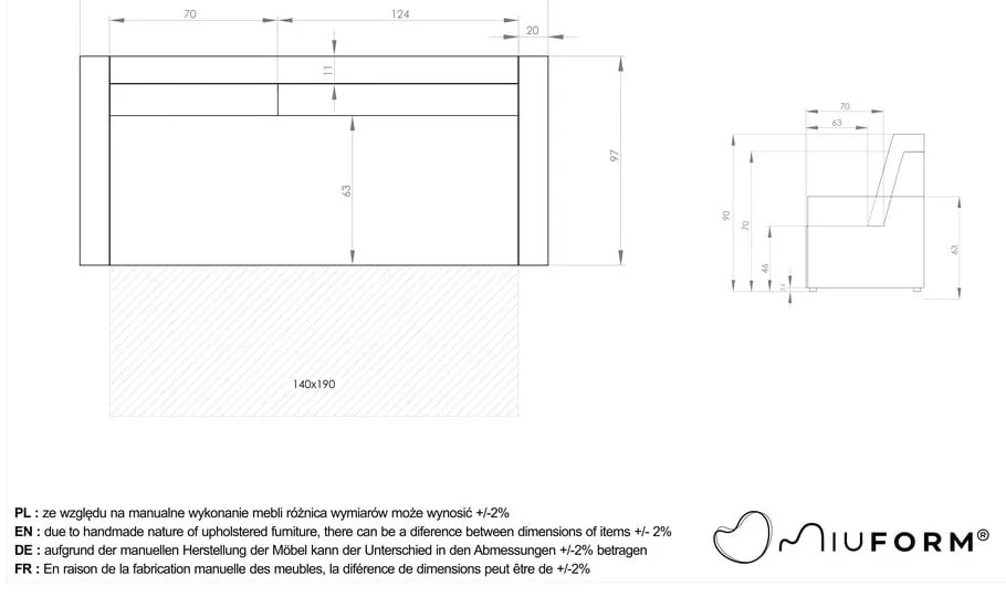 Beżowa rozkładana sofa 237 cm Wilson – Miuform