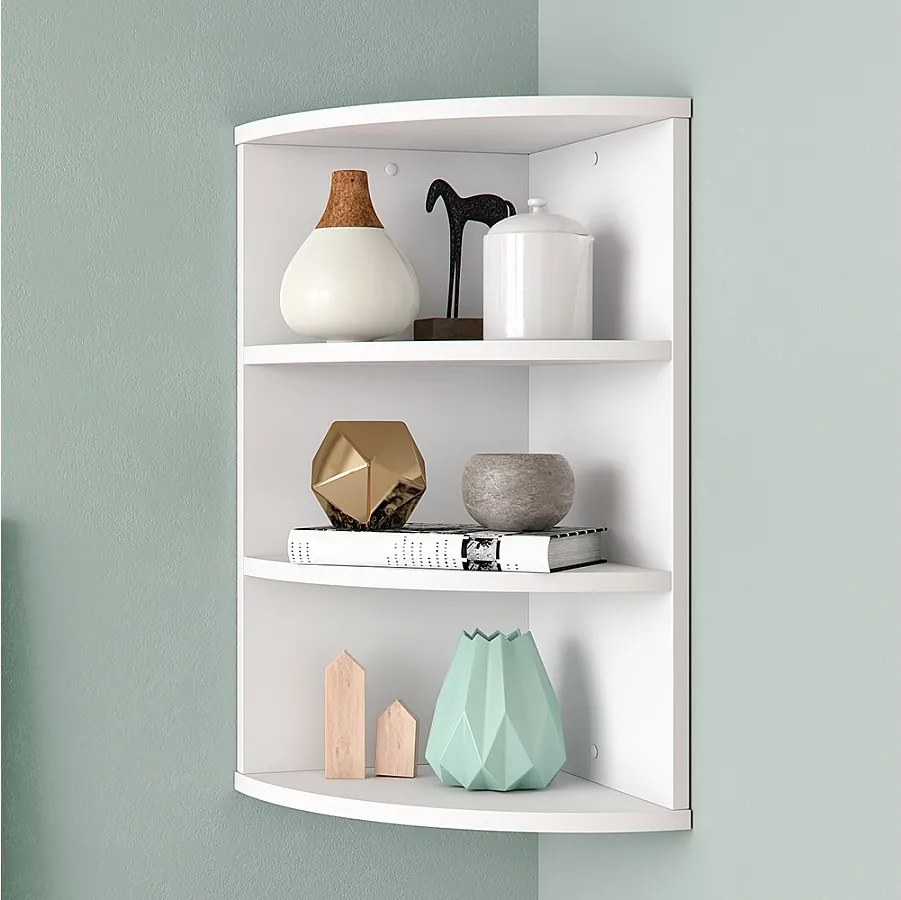 Półka ścienna do pokoju dziecięcego biały 30x30x60 ecki