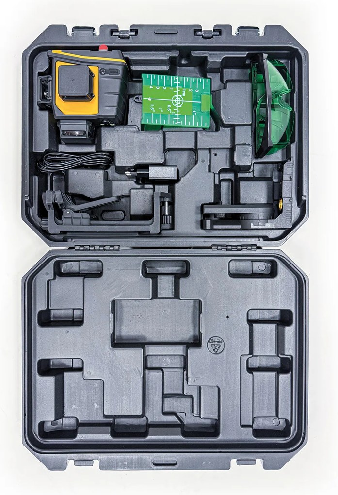 Laser 3D z zieloną wiązką 3 x 360°, samopoziomujący