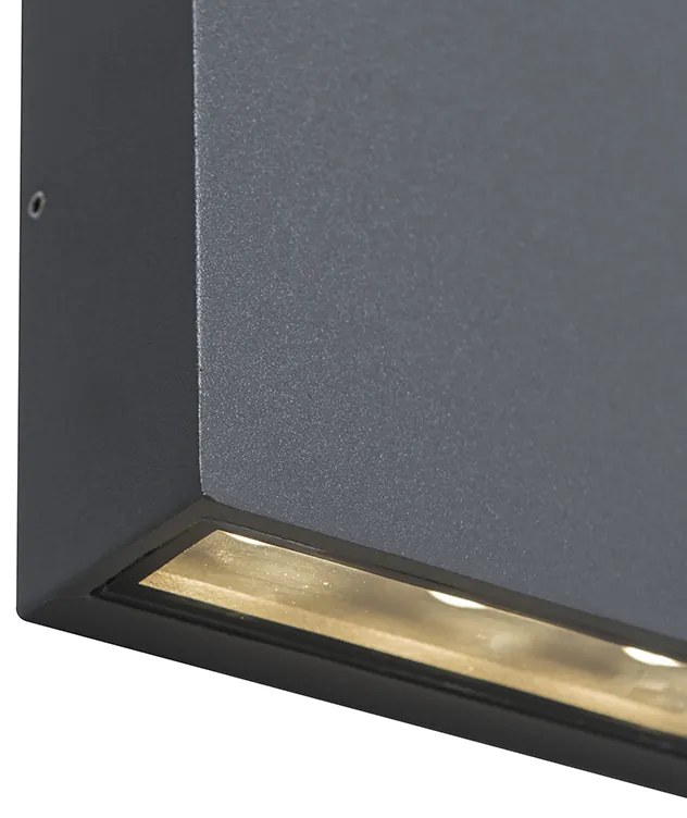 Zewnetrzna Lampa ścienna zewnętrzna ciemnoszara IP54 z LED 2-światłowa - OtanDesignerski Oswietlenie zewnetrzne