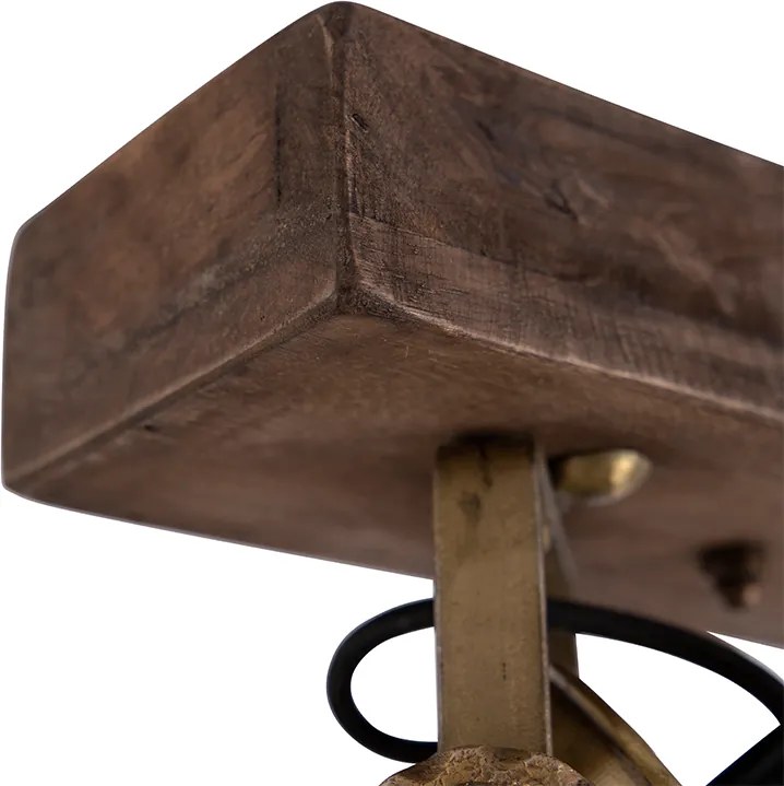 Plafon brązowy 2-światła z drewnem - Mangoes