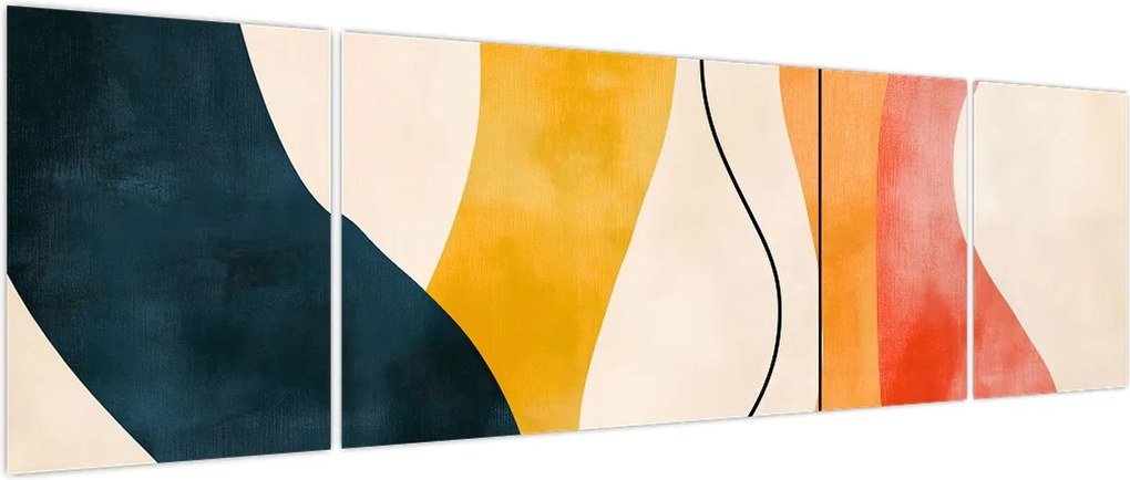 Obraz - Minimalistyczna kolorowa ilustracja II. (170x50 cm)