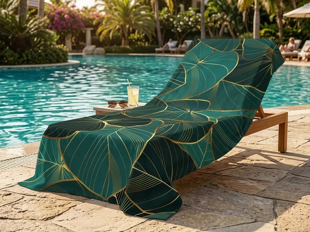 Szybkoschnący XXL ręcznik plażowy VERDARA zielony 150 x 210 cm, 100% mikrofibra