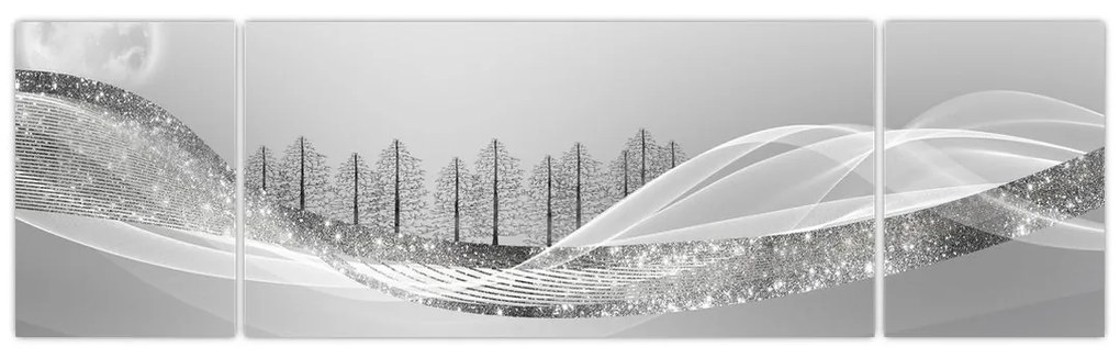 Obraz - Srebrny krajobraz (170x50 cm)