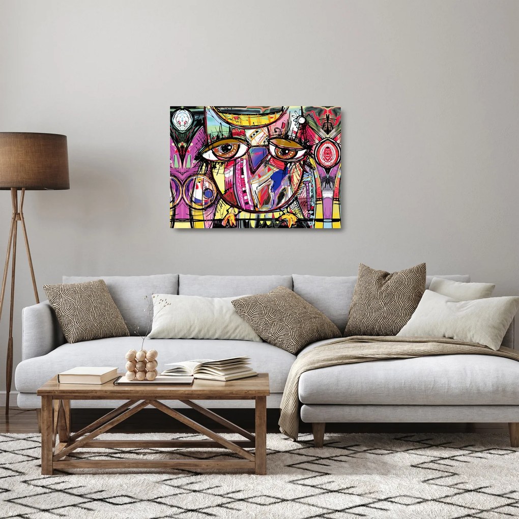 Obraz na szkle - Street art - sowa (70x50 cm)