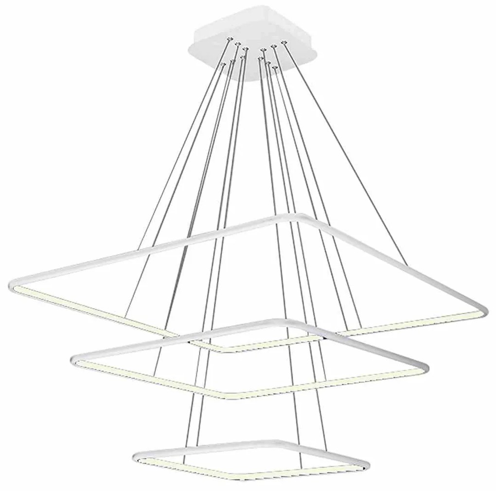 LAMPA WISZĄCA nowoczesna geometryczna biała NIX WHITE 117W LED