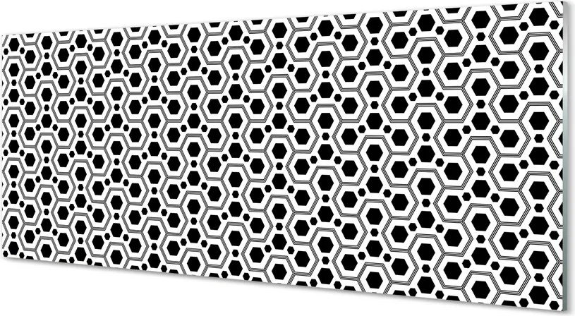 Panel szklany do Kuchni Geometryczne Sześciokąty