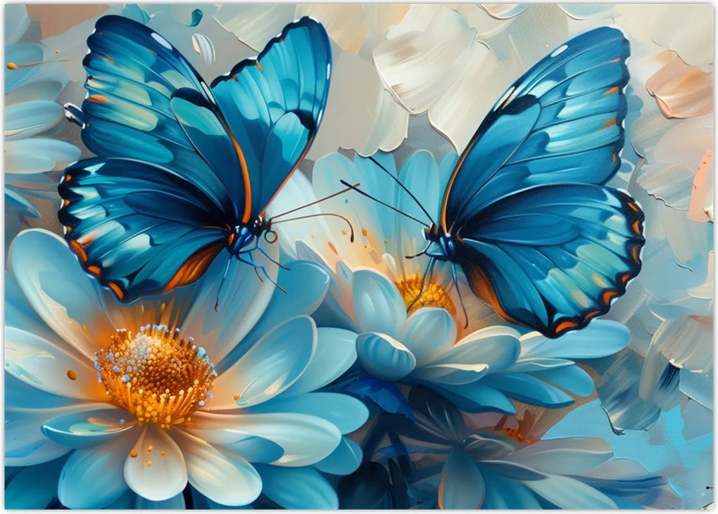 Obraz - Niebieskie motyle (70x50 cm)