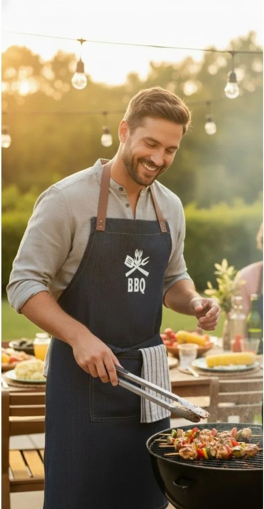 Fartuch kuchenny BBQ Jeans, 70 x 80 cm
