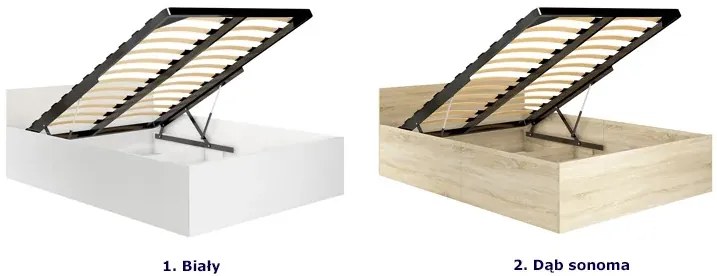 Łóżko Z Pojemnikiem I Podnoszonym Stelażem 120X200 Dąb Sonoma L3-D57