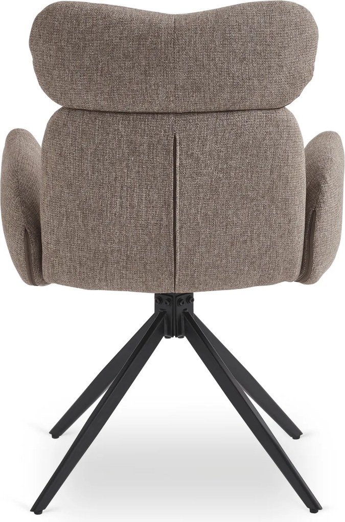 Krzesło Tapicerowane Obrotowe ALVARO Brązowe Nowoczesne