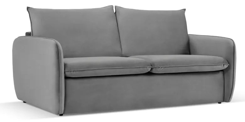 Szara aksamitna rozkładana sofa 194 cm Vienna – Cosmopolitan Design