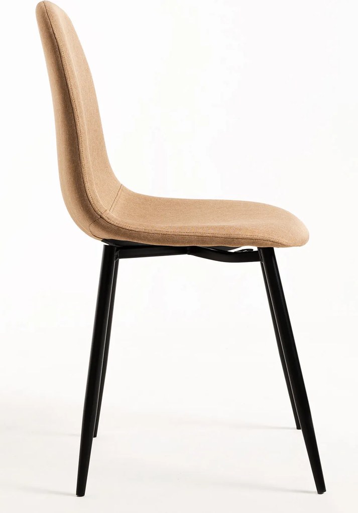 Zestaw 4 Krzese Teok Black Tkanina