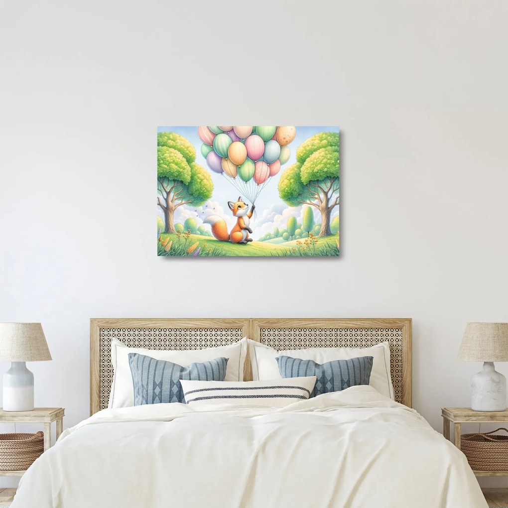 Obraz na szkle – Szczęśliwy lis (70x50 cm)